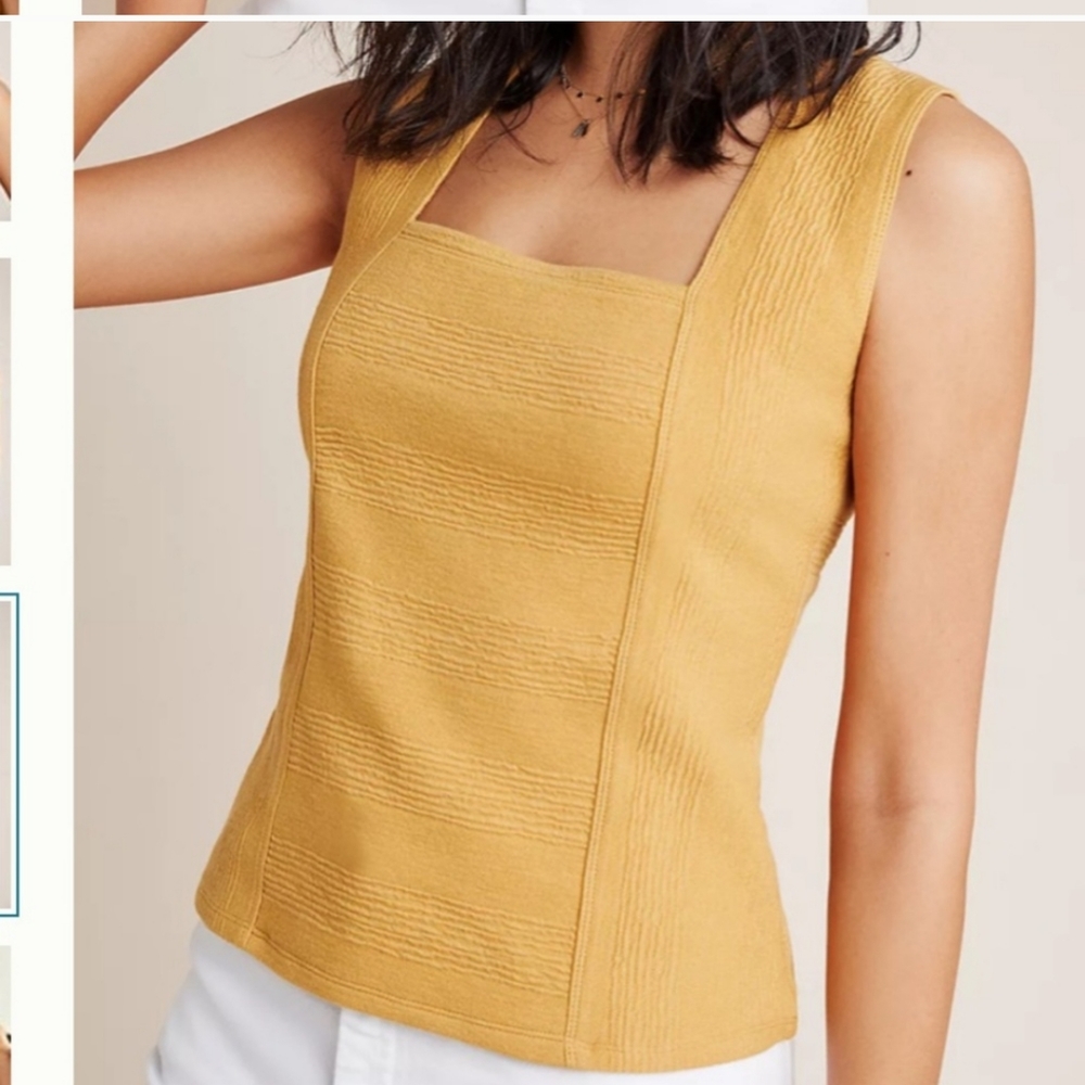 Maeve by Anthropologie gold cross back top
